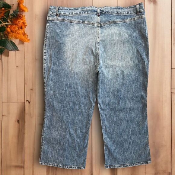 Vintage 80’s Wide Leg Crop Jeans High Waist Route 66 Sz 26 - Picture 7 of 11